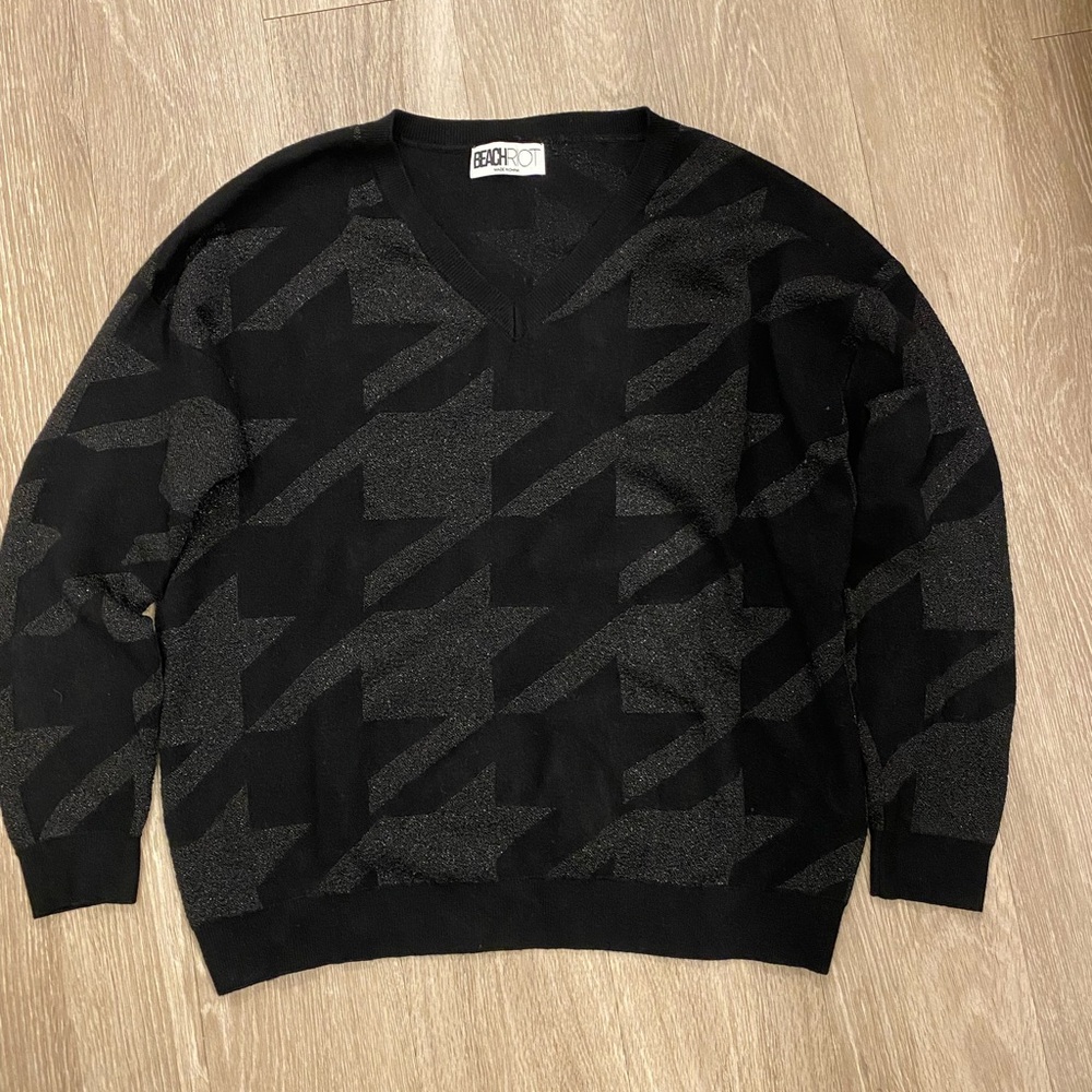 Beach Riot Joey Sweater Gunmetal Houndstooth